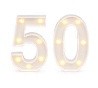 LED Light Up Number, 8.86 Inch Marquee Number Light Sign for 50th Birthday | Light Up Numbers for Birthday Decorations, Number Lights for Party Wedding Home Bedroom Table Wall Decor Reusable
