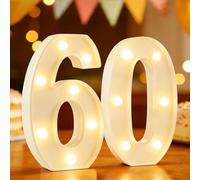 LED Light Up Numbers: 8.86 Inch Marquee Number - warm white - Her Him