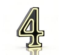 LED Light Up Numbers, Lighted Number Sign for Birthday Party Decorations, Black Marquee Number 4, Birthday Decorations for Teen Girls Boys (4)