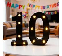 LED Light Up Numbers, Marquee Numbers Lights for 10th Birthday Decorations