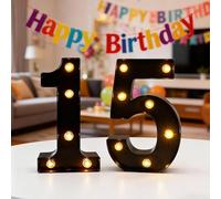 LED Light Up Numbers, Marquee Numbers Lights for 15th Birthday Decorations