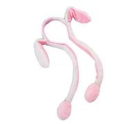 LED Light Up Plush Rabbit Headband Dancing Moving Bunny Ears Cartoon Animal Props Headwear (White)