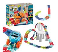 LED Light Up Race Track - Flexible Kids Toy Car Track Set, DIY Educational Assembly Racing Game, Electric Toy Car Road | Children Boys Girls Birthday Gift Educational Playroom Floor Activity