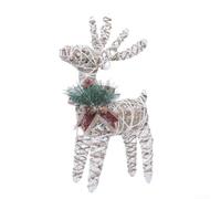 LED Light Up Reindeer Ornament 40cm Rustic Twine(Iron deer lamp)