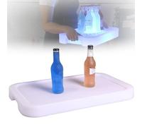 LED Light Up Serving Tray，Rechargeable LED Glow Tray - 16 Colors，4 Modes，Remote Control，Waterproof PE，Round/Rectangle，for Party KTV Bar Wedding Home