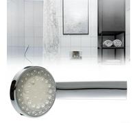 LED Light-Up Shower Head with Turbo Pressure, Color-Changing RGB Lights, Water-Turbine Powered, No Batteries Needed, Chrome Finish, for Modern Bathroom Use