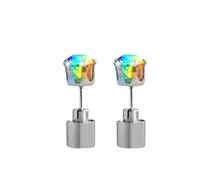LED Light Up Stud Earrings 2pcs, Glowing Crystal Earrings for Women, Light Up Earrings for Party, Concert, Bar & Festival Outfits (Multicolor)