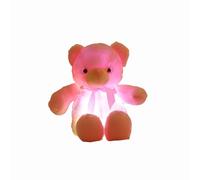 LED Light-Up Stuffed Bear - Multicolored Flashing Soft Toy, Valentines Day Gift, Night Light for Kids