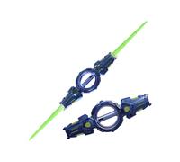 LED Light Up Sword for Kids, Double-Ended Telescopic Light Sword, Fire Spin Glowing Toy Sword, Costume Accessory for Cosplay, Rave Parties, Festivals and Role Play (Green)