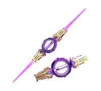 LED Light Up Sword for Kids, Double-Ended Telescopic Light Sword, Fire Spin Glowing Toy Sword, Costume Accessory for Cosplay, Rave Parties, Festivals and Role Play (Purple)