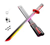 LED Light Up Sword Toy, Flashing Lights and Spray Effects, Realistic Sound, ABS Material, Light up Swords for Kids Cosplay, Halloween Costumes and Outdoor Adventure Games (Red)