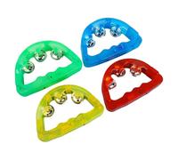 LED Light Up Tambourine Musical Instrument With Flashing Lights For Party Dance Floor Wedding Reception Glow In The Dark Handheld Percussion Toy For Adults Teens Kids Event Table (Blue, 15X11cm)