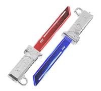 LED Light-Up Telescopic Sword Toy, 2 Pack, Red and Blue Dual-Colour Glowing Blades, Interlocking Double-Headed Design, for Cosplay and Party Battle Play (silvery)