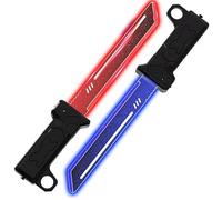 LED Light-Up Telescopic Sword Toy, 2 Pack, Red and Blue Dual-Colour Glowing Blades, Interlocking Double-Headed Design, for Cosplay and Party Battle Play (black)