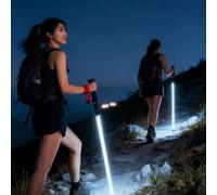 LED Light-Up Trekking Poles, Walking Glowing Walking Sticks Aluminum Alloy, 110cm, 8-Hour Battery Life, USB-C Charging, Wear-Resistant Tips, Night Safety