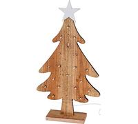 LED Light Up Wooden Christmas Tree Festive Xmas Indoor Home Desk Table Top Decoration