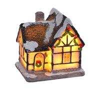 LED Light Village Table Decor - LED Christmas House Ornaments | Christmass Resin Ornament Buildings Scene | Christmas Decorations Seasonal Electric Figures For Fireplace, Desktop, Coffee Table, Close