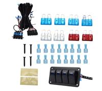 LED Light Wiring Harness Kit 4 Gang Rocker Switch Panel | Toggle Switch Wiring Harness, relay and, blue status lights, vehicles, boats, yachts and trailers