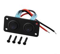 LED Lighted 2 Gang Rocker Switch Panel for Automotive Ideal for Cars, RVs, Trucks