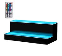 LED Lighted 2 Tier Bar Bottle Display Shelves with Remote Control Commercial Grade Liquor Bottle Display for Home Bar Modern Lighting Shelves for Drinks Display