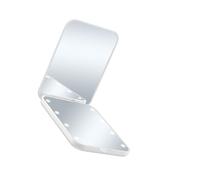 LED Lighted 2x Magnification Handheld Mirroring Offering Foldable Design for Portable Convenience LED Makeup Mirroring