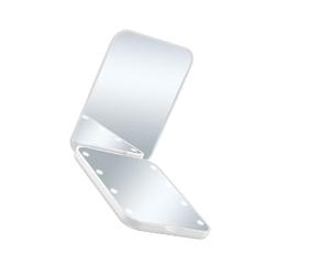 LED Lighted 2x Magnification Handheld Mirroring Offering Foldable Design for Portable Convenience LED Makeup Mirroring