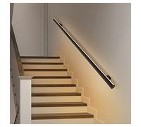 LED Lighted Aluminum Handrail - Luminous Indoor Outdoor Stair Railing - 19.7" Black Wall-Mounted Handrail for Decks & Staircases - Modern Safety Lighting