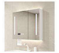 LED Lighted Bathroom Medicine Cabinet - Wall-Mounted Vanity Mirror with Storage Rack 60cm White Perfect for Bedrooms Corridors and Living Rooms.
