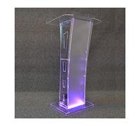 LED Lighted Clear Acrylic PodiumPortable Lectern for Presentations Ceremonies & Events Easy Assembly Modern Design for Professional Use