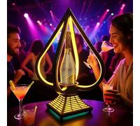 LED Lighted Liquor Bottle Display Shelf, Ace of Spades Champagne VIP Bottle Presenter Stands, Rechargeable, Iron Frame, Bar Hotel Nightclub Private Bottle Lighting Shelves