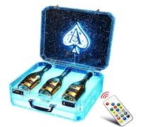 LED Lighted Liquor Bottle Display Shelf, Rechargeable Wine Storage Box with Remote Control for Home and Commercial Bars