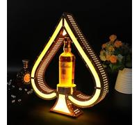 LED Lighted Liquor Bottle Display Shelf, Stainless Steel Bottle Presenter with Remote Control for Bars, Nightclubs, and Parties