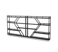 LED Lighted Metal Wall Mounted Wine Rack Floating Liquor Bottle Shelf with Glass Holder Stylish Bar Storage for Kitchen Living Room CafeBlack (240x20x123cm)