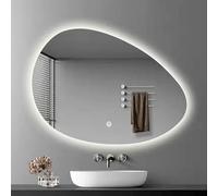Led Lighted Mirror For Bathroom Wall, Irregular Frameless Decorative Mirror, Wall Mirror,Smart Illuminated Vanity Mirror With Lights, Dimmable, Memory Function (Size : 70x90cm)
