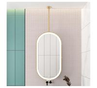 LED Lighted Oval Floating Bathroom Mirror, Ceiling-Mounted, Decorative Wall Mirror for Modern Bathrooms, Anti-Fog, Stylish Home Decor, Easy Installation