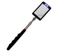 LED Lighted Telescoping Inspection Mirror with Swivel Head and Extendable Handle for Mechanic Automotive Dark Angle View, Anti-Slide Grip, Battery Included
