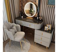 LED Lighted Vanity Set with Adjustable Padded Stool in 3 Colors Perfect Makeup Table for Home Décor & Beauty Routine Stylish Dressing Table with Mirror.