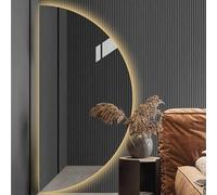 LED Lighted Wall Mirror, Frameless Bathroom Mirror, Anti-Fog Mirror with Touch Switch, 3 Adjustable Brightness Levels, Ideal for Bathroom, Dressing Room, Living Room