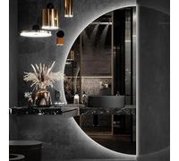 LED Lighted Wall Mirror, Frameless Bathroom Mirror, Anti-Fog Mirror with Touch Switch, 3 Color Modes, Adjustable Brightness for Bathroom, Dressing Room, and Living Room