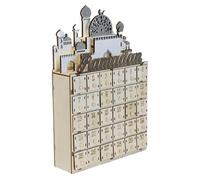 LED Lighted Wood Castles Eid Ramadans Countdown Calendar With 30 Days Drawers For Islamics Home And Party Table Decors Eid Calendar