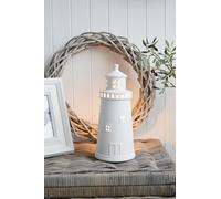 LED Lighthouse Table Lamp Ceramic Lamp with Hollow Illuminated Windows Lamp Mains Operated Glowing Window Night Light Lamps LED Lamps with LED Desk Lamp