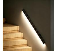 LED Lighting Stair Handrails with Connector, Safety Sensor Activated Handrail Light, Aluminum Alloy Stair Railing for Porch Entrance Entry Way(Right Natural Light,2.3ft/0.7m)