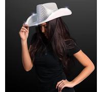 LED Lights Cowboy Hat LED Flashing Cap Hat Xmas Christmas Party Celebration Party Cosplay Western Cowboy Cowgirl Hats Festival Gift Foldable Wide Brim Caps Black, Slivery, Red, Blue