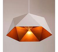 Led Lights Diamond-Shaped Iron Chandelier Retro Industrial Style Multi-Color Pendent lamp Living Room Dining Room Bar Lighting,Hanging Light(White)