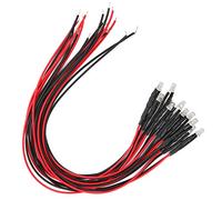 LED Lights Emitting Diodes,3mm Pre Wired Round Head Single Flashing light bulb Model 12V (Red light) 50Pcs