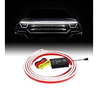 LED Lights Exterior Car Hood Light Strip 2.4m 12V Auto LED Daytime Running Lights Strip Waterproof Universal Dynamic Scan Start-Up Effect Decor for Cars SUVs Trucks (2.4m)