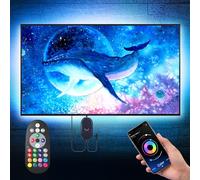 LED Lights for TV Backlight Size 75 Inch-85 Inch with Remote, for Mirror, PC, APP Control Sync to Music, Bias Lighting, 5050 RGB USB LED Lights Compatible with Android iOS