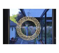LED Lights Wreath 50cm with Timer Warm White Drahtkranz Christmas Decoration