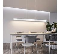 LED linear design pendant lamp dining table lamp with remote control pendant lamp height adjustable hanging lamp for indoor use for dining table dining room officechandelier (White, L120cm/48w)