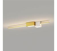 LED Linear Light Fixtures Ceiling Mount 24 Inch Gold Minimalist Wall Light Fixtures Black 3000K Geometric Cube Bar Long Strip Hallway Ceiling Lamp for Dining Room Office Aisle